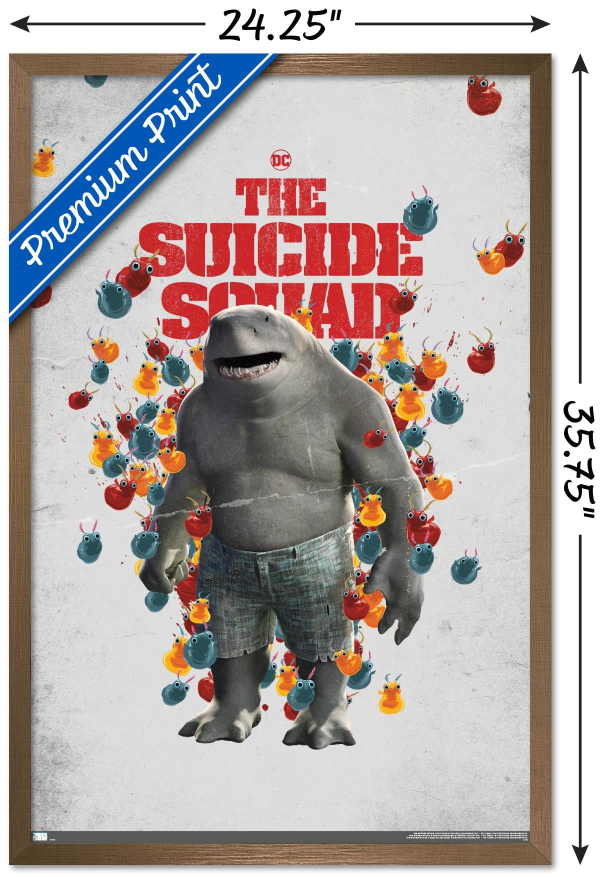 DC Comics Movie The Suicide Squad - King Shark One Sheet Wall Poster, 22.375" x 34", Framed
