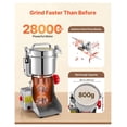 thumbnail image 4 of Electric Grain Mill, 2100W Spice Grinder - Stainless Steel Pulverizer for Grains, Coffee, Herbs, Pepper, Dry Food, Adjustable Fineness, 4 of 9