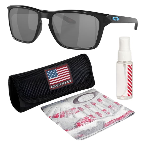 Oakley OO9448 Sylas Rectangle Shaped Polarized Sunglasses for Men - Includes Official Eyewear Kit - Black Ink Frame with Black Iridium Lens