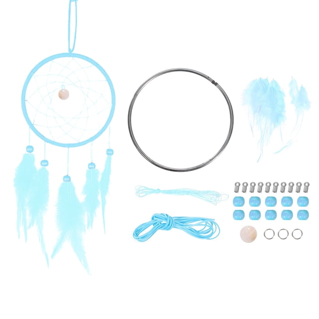 Kit de Atrapasueños DIY, Suministros para Hacer Atrapasueños, Kits de Atrapasueños Colgantes Estilo 3, Azul Cielo