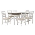 thumbnail image 4 of K-Living 7-Piece Dining Set in Brown White, 4 of 6