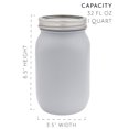 thumbnail image 6 of Darware Farmhouse Gray Mason Jars (Set of 2); Home Decor and Storage Wide Mouth Decorative Mason Jars, Gray-Painted, 6 of 7