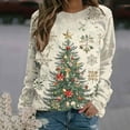 thumbnail image 5 of Craaazy Christmas Printed Sweatshirts for Women Long Sleeve Crewneck Tops Festival Outfits Xmas Tree Merry Christmas Gifts, 5 of 6