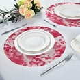 thumbnail image 4 of GZHJMY Valentine's Day Love Heart Round Placemasts Set of 4, Non-Slip Heat Resistant Place Mats Washable Kitchen Dining Table Mats, 15.4", 4 of 5