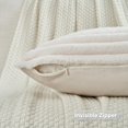 thumbnail image 4 of Set of 2 Cream White Single-Sided Faux Fur Decorative Throw Pillow Covers Fluffy Striped Pillowcase Cushion Covers 14 x 14 Inch Living Room Sofa Couch Bedroom Decor, 4 of 7