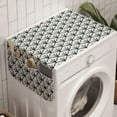 thumbnail image 1 of Geometric Washing Machine Organizer, Abstract Monochrome Cloud Motif Pattern Japanese Civilization Influences, Anti-slip Fabric Top Cover for Washer and Dryer, Dark Blue Cream, by Ambesonne, 1 of 1
