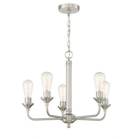 

Craftmade Lighting 53025-BNK Bridgestone - Five Light Chandelier in Transitional Style - 22.75 inches wide by 18.5 inches high Brushed Polished Nickel Finish with Blade Finish