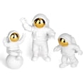 thumbnail image 3 of Adornos de astronauta, decoración de cumpleaños de astronauta, estatua de astronauta, figura de pastel de astronauta, astronauta de resina, decoración de pastel de astronauta, juego de 3, 3 of 5