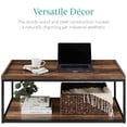 thumbnail image 5 of Best Choice Products 44in 2-Tier Rectangular Tray Top Coffee Table,  Accent Furniture w/ Metal Frame,  Shelf - Brown, 5 of 7