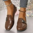 thumbnail image 6 of Miluxas Women Vintage Chunky Heel Round Toe Mid Heel Leather Shoes Slip on Dress Loafer Block Heels office formal Work Business Shoes Brown 7.5(40), 6 of 9
