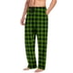 thumbnail image 2 of Pantalones de pijama largos para hombre, informales, con estampado a cuadros, holgados, deportivos, elásticos, rectos, vintage, con bolsillos, 2 of 6