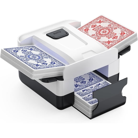 Automatic Card Shuffler, Electric Shuffling Machine for 1-2 Decks, Low Noise, Rechargeable & Portable Shuffler Machine for Poker, UNO, Blackjack