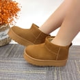 thumbnail image 5 of Glaze Women Winter Slip On Warm Fur Suede Snow Ankle Boots Slipper 2 Inch Sole, 5 of 6
