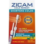 Zicam Cold Remedy Plus Multi-Symptom Relief, Homeopathic Nasal Swabs - 20 ea