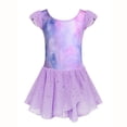 thumbnail image 1 of Quotay Robes pour Petite Fille Filles Robe de Danse Ballet à Manches à Volants Justaucorps à Jupe Tutu avec Encolure Ronde et Design Sans Manches Robe Tutu pour Enfants 01_Light Purple,110, 1 of 5