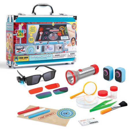RYAN’S WORLD Toy Ultimate Spy Kit Briefcase with Flashlight  Spy Glasses  Invisible Ink  Fingerprint  Secret Service Gear