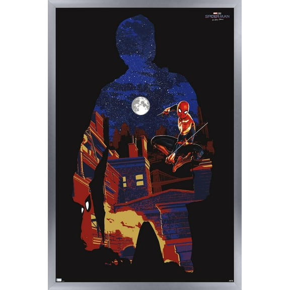 Marvel Spider-Man: No Way Home - Silhouette Wall Poster, 22.375" x 34" Framed