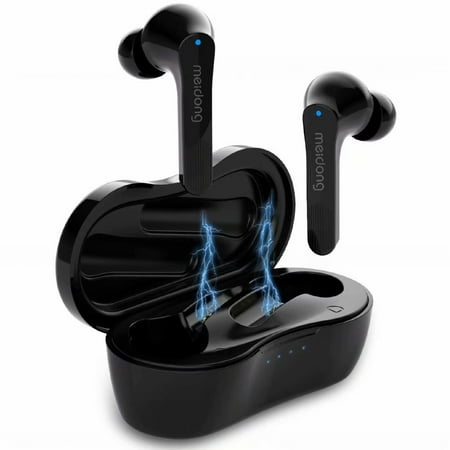 Premium Sound With Bass KY06 True Wireless Earbuds, Meidong Bluetooth Earbuds Headphones V5.0 in-Ear Earphones with Premium Sound and Deep Bass Smart Touch Control Built-in Mic Waterproof IPX6 Rchargable Charging Case Single ()