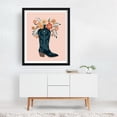 thumbnail image 3 of Cottagecore cowboy boot - Illustration Floral Cowboy Western Flowers Rustic Boho Whimsical Black Framed Wall Art Print 11 x 14 inches, 3 of 4