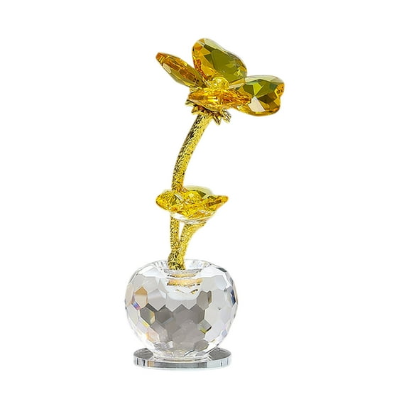 St. Patrick's Day Shamrock Crystal Ornament, Lucky Four-Leaf Clover Figurine Irish Decor for Home Tabletop, Shelves Holiday Decoration & Gifts