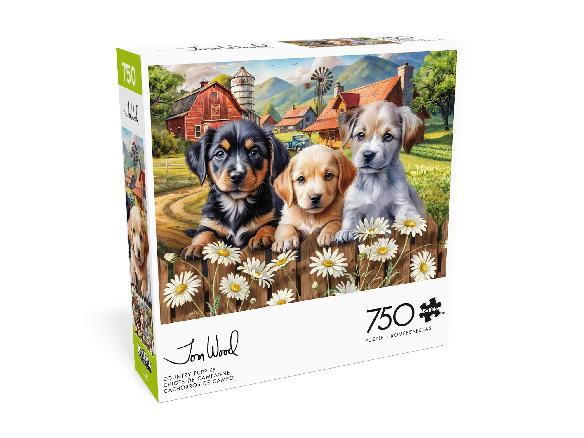 Buffalo Games Country Puppies Puzzle de 750 pièces imbriqué pour adultes âgés de 14 à 99 ans