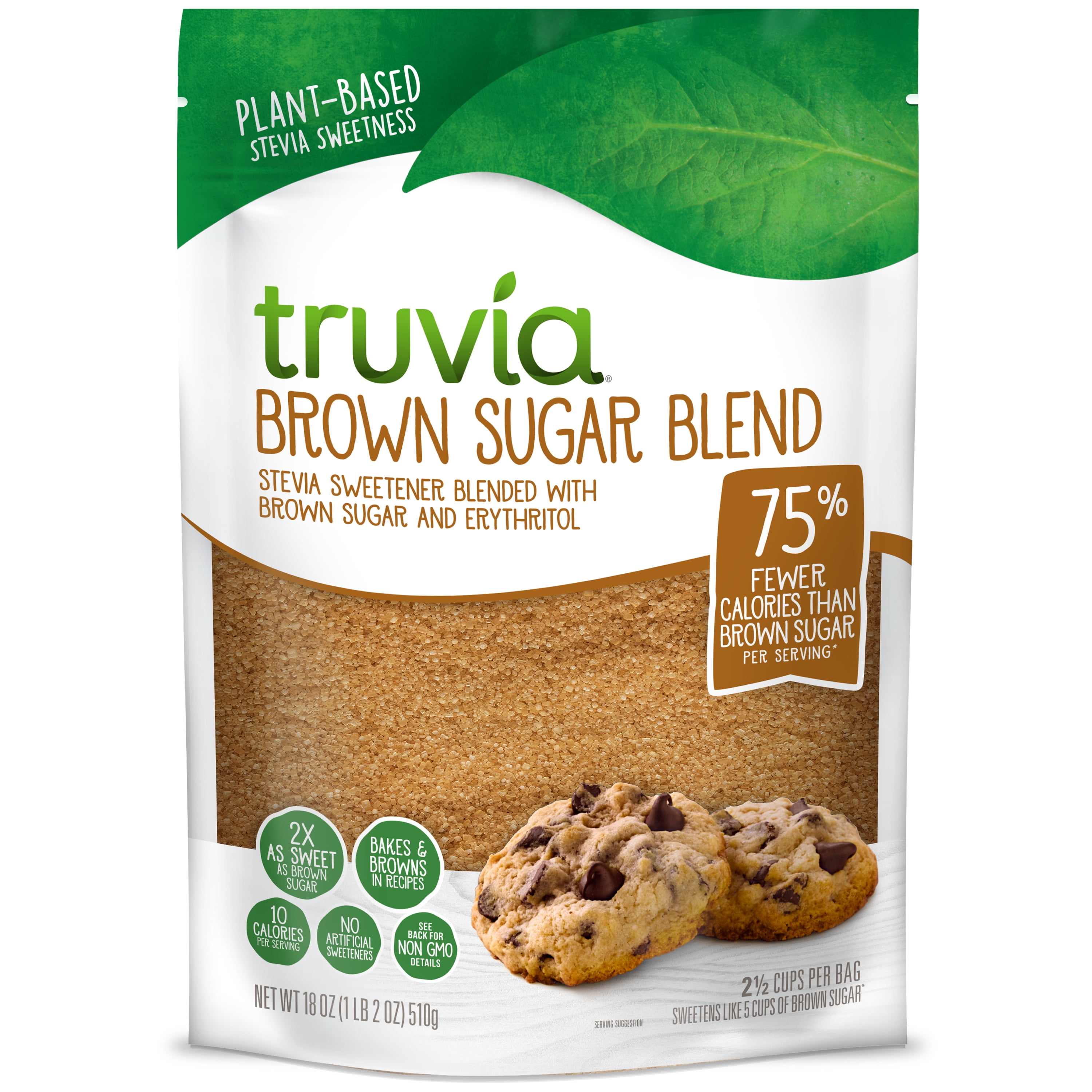 Truvia Brown Sugar Blend, Mix of Stevia Sweetener and Brown Sugar (18 oz Bag)