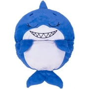 Happy Nappers: Pillow & Sleepy Sack: Medium - Blue Shark - 54 x 20, 2-In-1: Plush Animal Opens Into Sleeping Bag, Soft Play & Nap Character, Kids 3+