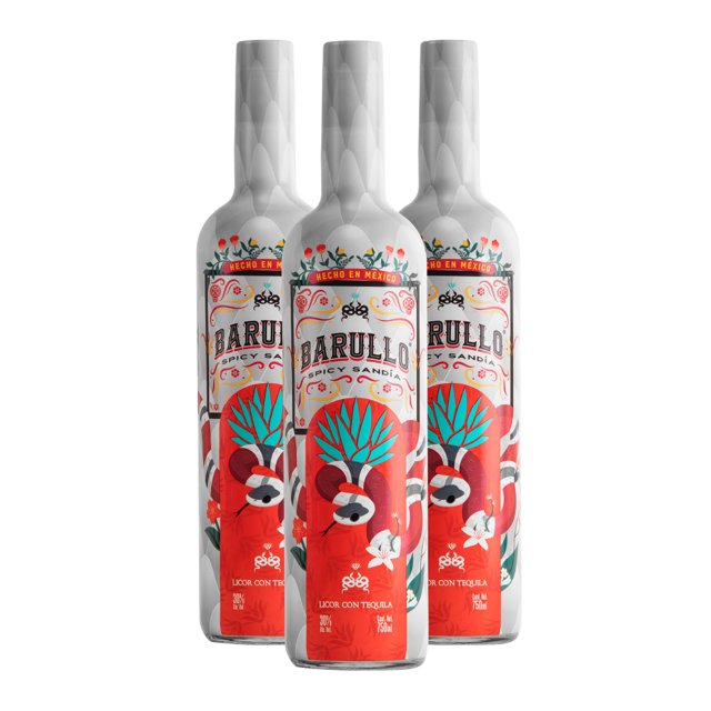 Tripack Licor con Tequila Barullo Spicy Sandía 750 Ml Licor con Tequila