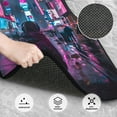 thumbnail image 3 of Yiaed Neon Night Cityscape Print Carpet Floor Mats for Cars, Auto Accessories Front & Rear Car Floor Mats Car Floor Foot Mat Sets of 4 Pieces, 3 of 7