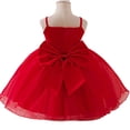 thumbnail image 4 of WhouRiu Girls Summer Cami Dress Solid Color Floral Decorated Sleeveless Mesh Party Gown Kids Comfortable Elegant Princess Dresses,7 Years, 4 of 6