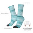 thumbnail image 4 of Vsdgher Teal Turquoise Wood Crew Socks for Men & Women, Breathable Casual Athletic Ankle Socks, 4 of 6