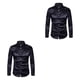 thumbnail image 1 of Minnieouse Camisa transpirable para hombre Satén con mangas largas - Trabajo Boda o hogar Camisa para hombre Manga larga formal Grande negro L negro L 2Conjunto, 1 of 6