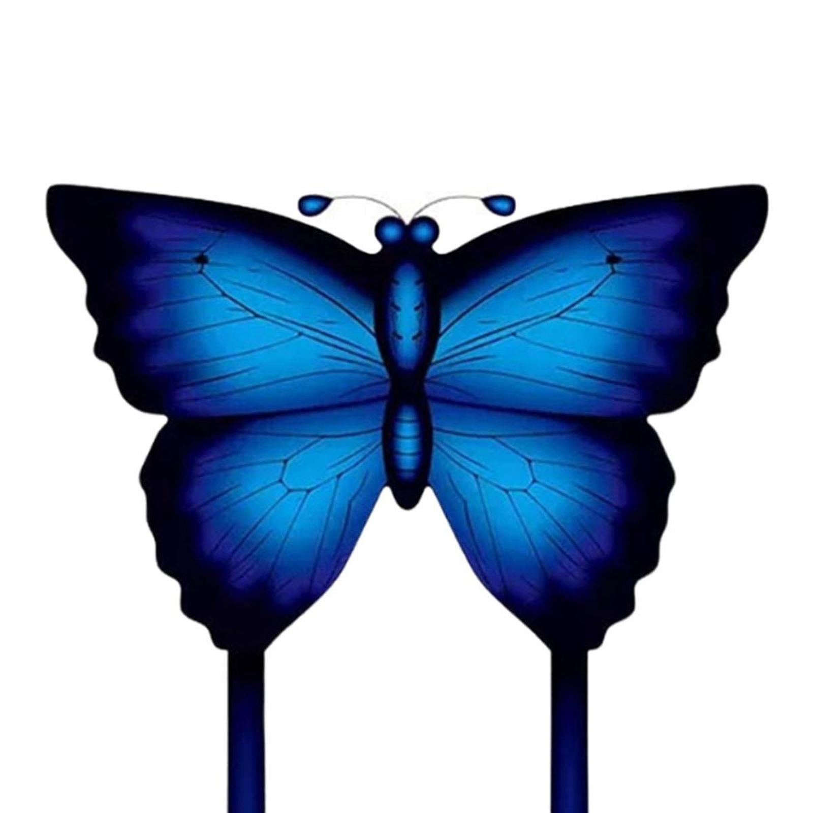 QccHieUs Butterfly Kite 100M Line Handle Included Portable Kids Kite Easy to Fly for Yard Blue