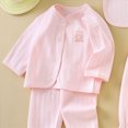 thumbnail image 6 of CAUYDY Newborn Girl Coming Home Outfits Infant Boy Clothes Preemie Layette Long Sleeved Shirt Warm Hat 2Pants Bib 5 Pieces Soft Set for Unisex Baby Fall Sizes One Size,Light Pink, 6 of 6