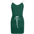 thumbnail image 4 of QATAINLAV Fashion Women Summer Sleeveless Sling Jumpsuits Casual Solid Color Rompers with Pockets Fit Tie-Up Spaghetti Strap Overalls V Neck Shorts Jumpers, Green, S, 4 of 5