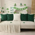 thumbnail image 6 of St Patricks Day Pillow Covers 18x18 inch Set of 2 St Patricks Day Decorations Green Shamrock Soft Plush Faux Fur Jacquard Throw Pillows for Bedroom Sofa Holiday Festivals Home Decor PTK021A18, 6 of 6