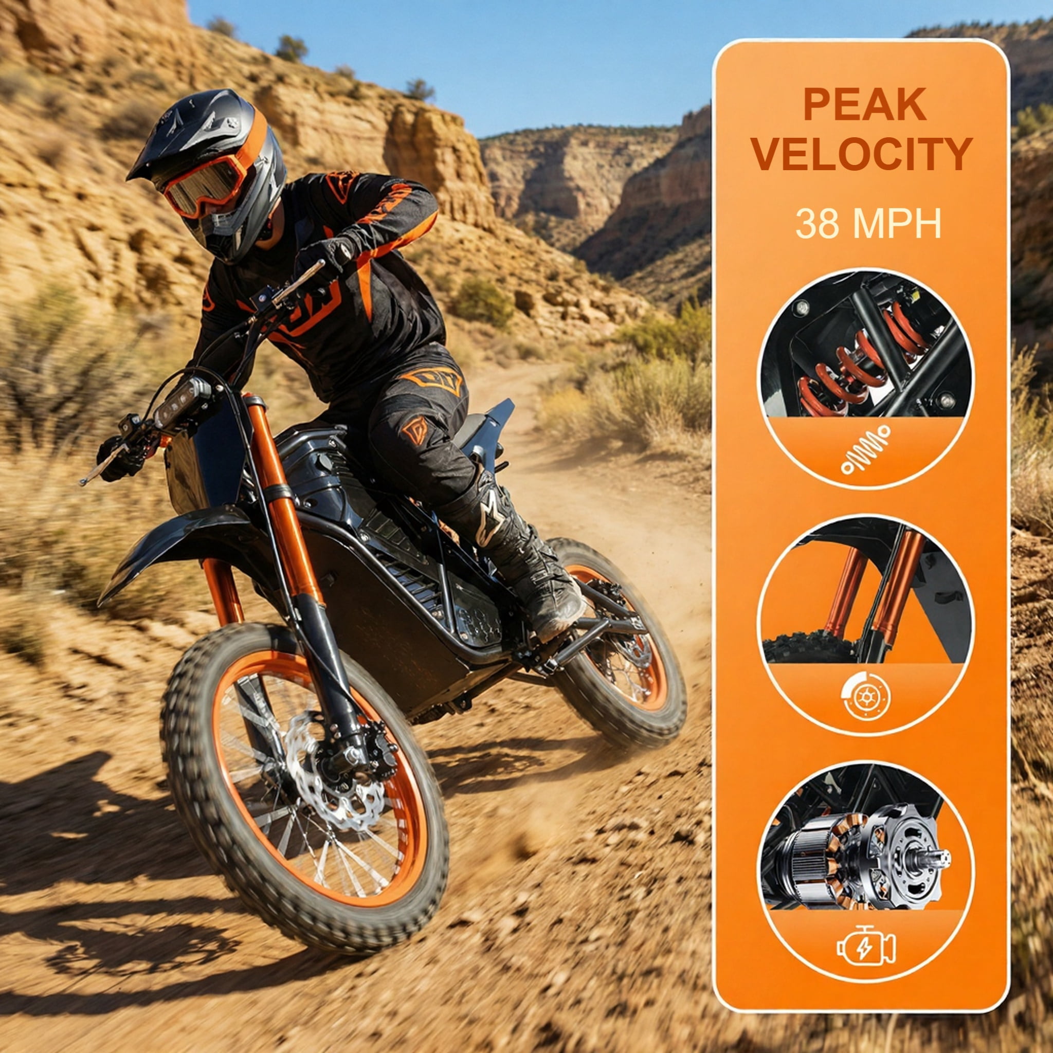 2000W Electric Dirt Bike for Adults Teens, 37MPH Off-Road EBike, 48V 23AH Removable Battery, 14/12" Fat Tires, Hydraulic Brakes, Mountain Trail Motorcycle for Ages 13+