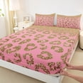 thumbnail image 3 of jejeloiu Chic Leopard Pattern Twin Sheet Sets,Gold Glitter Print Twin Fitted Sheet,Jungle Cheetah Flat Sheet For Girls Kids,Ultra Soft Home Decor,3pcs, 3 of 7