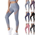 thumbnail image 4 of Women's High Waisted Mesh Panel Leggings Stretchy Workout Yoga Pants Athletic Tights, 4 of 4