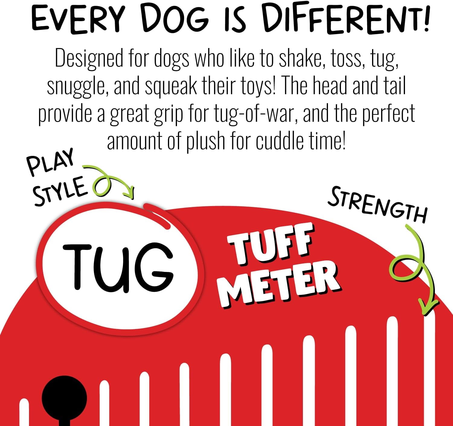 Jolly Pets Fat Tail Small Elephant, Tug and Toss Toy For Dogs