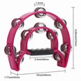 thumbnail image 4 of 2Pack 10Inch Double Row Tambourine for Adult, Half Moon Musical Tambourine 20 Metal Jingles Hand Hel, 4 of 5