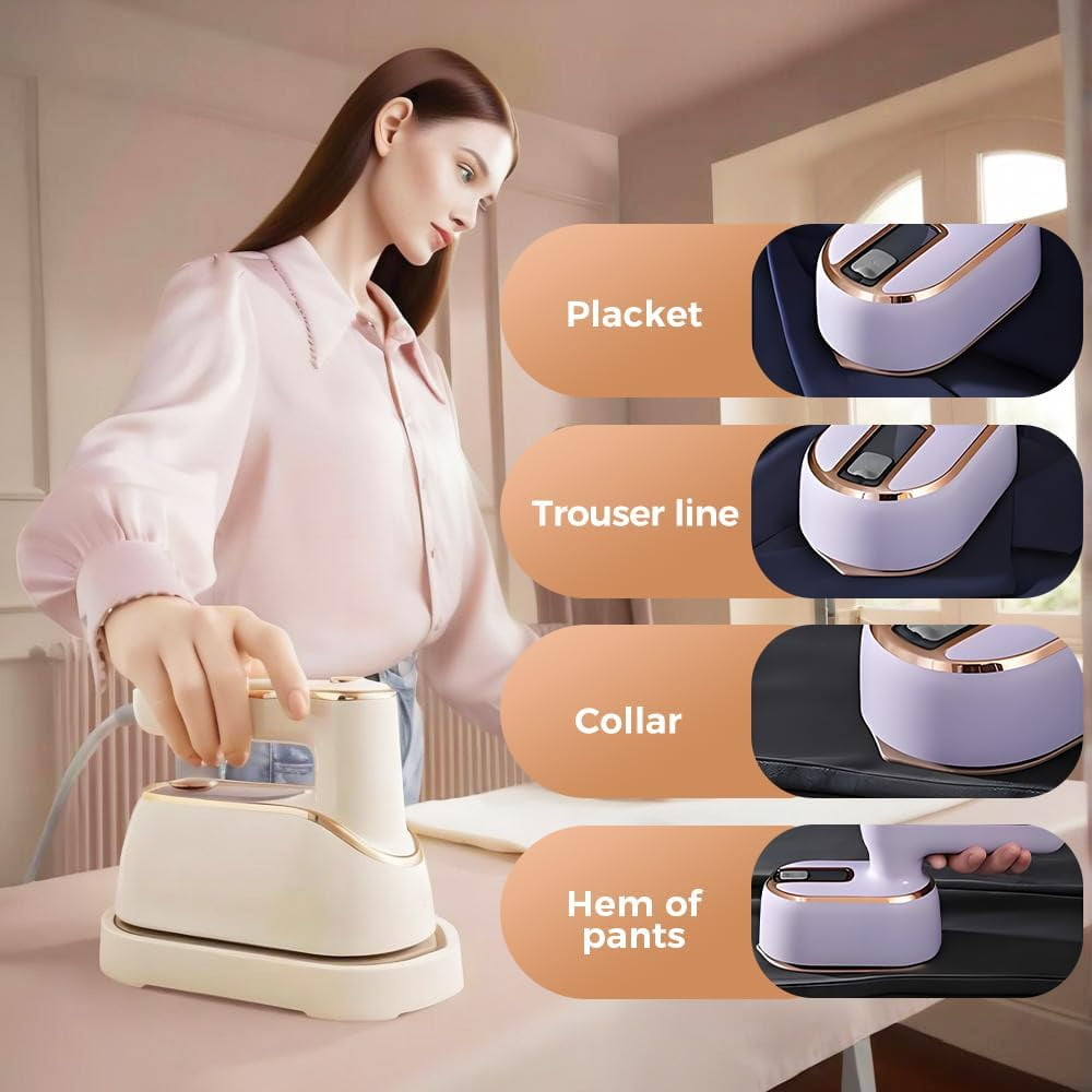 Portable Handheld Garment Mini Electric Iron, 2025 New Saker Plus Steam Iron Travel Steamer for Clothes, Small Clothing Irons for College Dorm Home Sewing Essentials