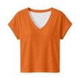 thumbnail image 4 of Kingdiese Womens Casual And Fashionable V Neck Front Sleeve Short Sleeved T Shirt For Women Women T Shirts Loose, Size M, 4 of 4