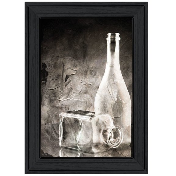 HomeRoots Moody Rustic Abstract Print Wall Art, 19 x 15 inches, Black, Gray