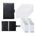 thumbnail image 4 of 6-Ring A6 Notebook Binder PU Leather Pocket Budget Planner Organizer with 12 Pages and 8 Cash Envelopes Black, 4 of 6