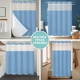 thumbnail image 5 of No Hook Shower Curtain with Snap in Liner, Monochrome Sky Blue Waterproof Bath Curtain Double Layers with See Through Top Window, Pure Color Minimalist Style Hotel Shower Curtains 72x84in, 5 of 9