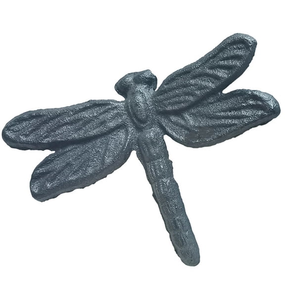 Dragonfly Garden Ornament, Outdoor Metal Yard Art Sculpture, Rustic Patio Decor for Lawn, Flower Bed, or Backyard