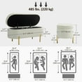 thumbnail image 3 of HOMCOM Upholstered Bedroom Bench, Channel Tufted Ottoman Bench, Cream White, 3 of 10