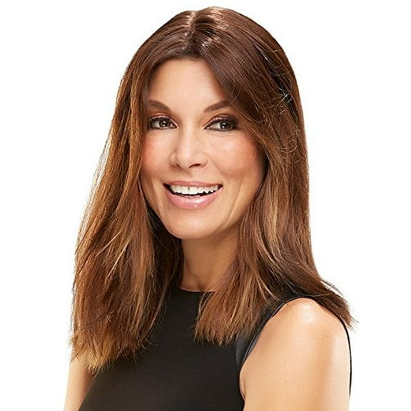 EasiPart 18 Inch Long Heat Friendly Womens Topper Monofilament Base Hand Tied Easihair Color 10H24B