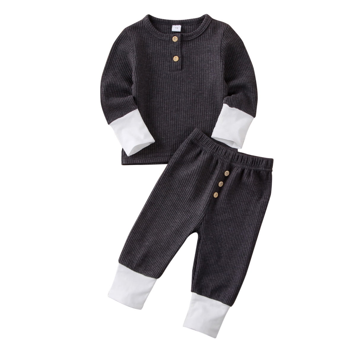 Baby Boy Kids Girl Autumn Winter Long-Sleeves Home Suit 2pcs Tops Pants 